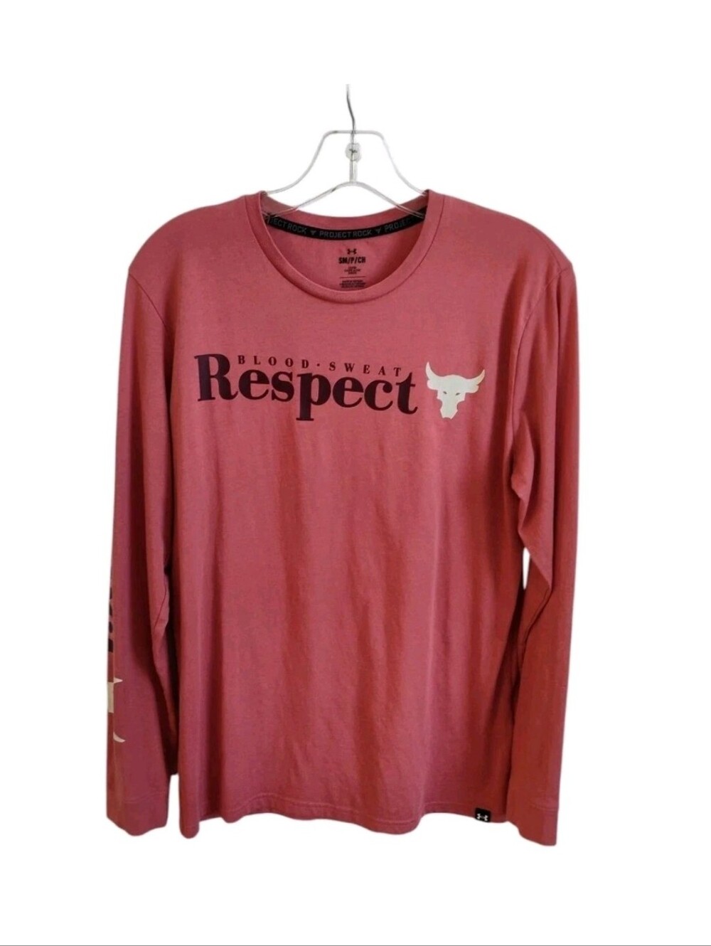 Under Armour Project Rock Respect Tee Shirt Mens Size Small Long Sleeve
